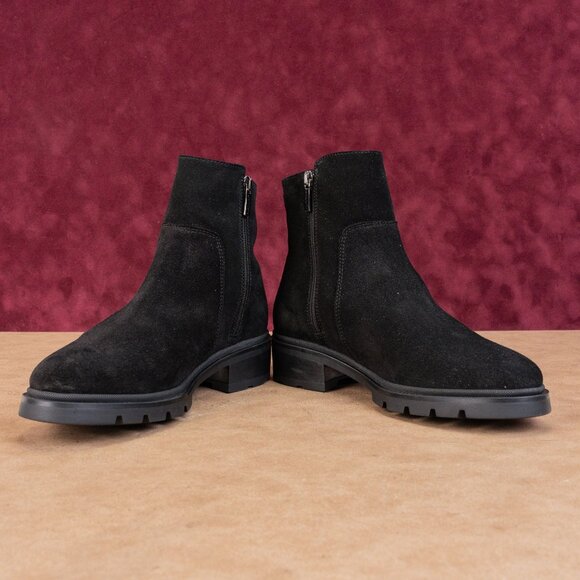 La Canadienne Women Klara Black Suede Waterproof Zip Platform Ankle Boots sz 8 - Picture 2 of 8